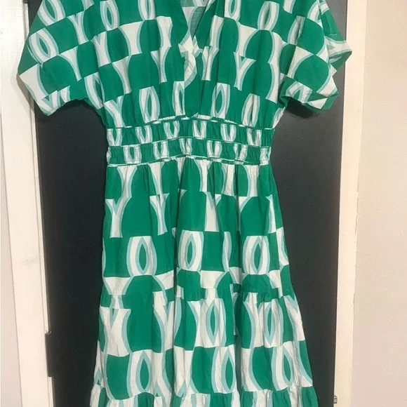 Anthropologie Green Patterned Women's Dress, size small petite - Picture 2 of 10